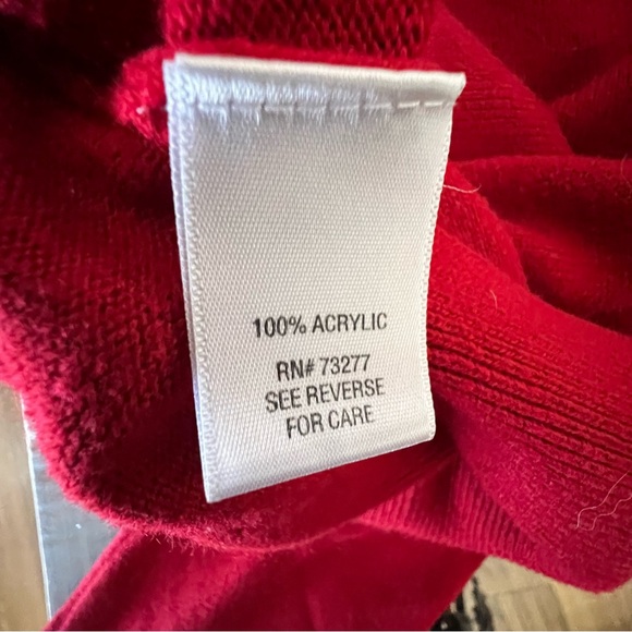 3/$25 💋 Croft & Barrow Red Women's Scoop Neck Sweater Size S - Picture 4 of 7